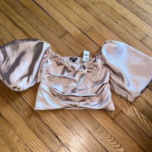 Express Silk Puff Sleeve top